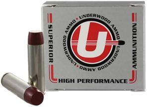 Underwood Ammo .500 Auto Max 440 Grain Coated Hard Cast Nickel Plated Brass Cased Rifle Ammo, 20 Rounds, 927