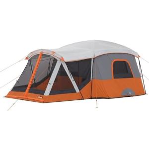 Core Equipment 11 Person Cabin Tent w/ Screen Room, Orange/Gray, 17 x 12 ft, 40035
