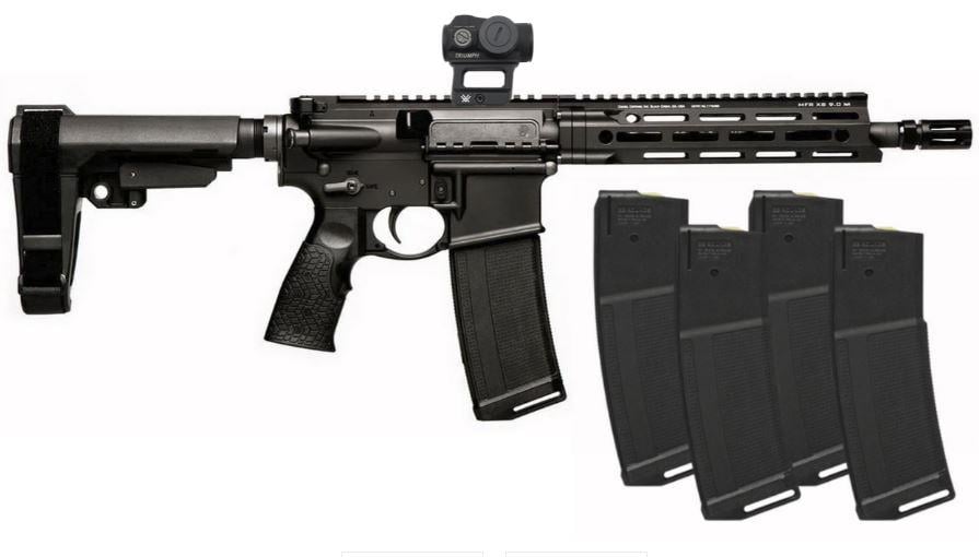 Daniel Defense DDM4, 5.56mm, 10.5" Barrel, 5x- 32rd Magazine, MFR 9.0 Handguard, Pistol w/ Vortex Red Dot