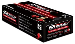 Ammo Inc 9115TMC-STRK-RED-50 Streak Visual Red 100gr Total Metal Case 50Box-img-0