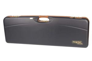 Negrini O/U Deluxe High Rib Trap/Sporting Combo Shotgun Case, Navy/Tobacco Leather/Grey Interior, 1653LX/5005