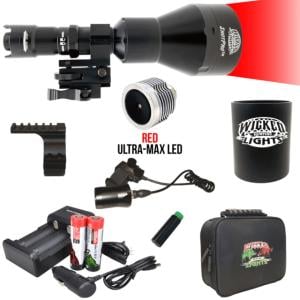 Wicked Hunting Lights ShotPro Ultra-Max LED Extreme Range Night Hunting Light Kit, Red, W2093