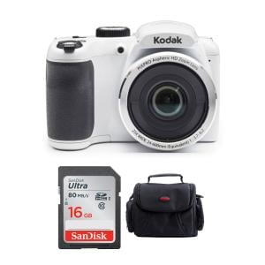 KODAK PIXPRO AZ252 Astro Zoom 16MP Digital Camera with 16GB SD Card and Case Bundle in White
