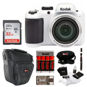 KODAK PIXPRO AZ401 Astro Zoom Digital Camera with 32GB SD Card Bundle in White
