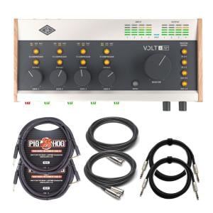 Universal Audio VOLT-476P USB Audio Interface with XLR Cables, Guitar Cables, and TRS Cables