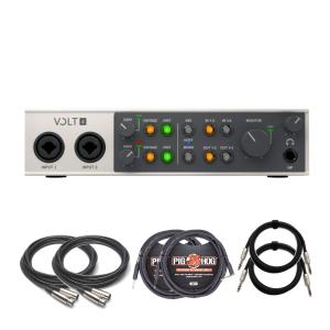 Universal Audio VOLT-4 USB Audio Interface with XLR Cables, Guitar Cables, and 1/4 In. TRS Cables