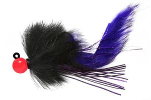 Hawken Outdoors Aerojig Twitching Jig, 3/8 oz, 2/0 Hook, Cerise with Black & Purple Body, ATJ38008