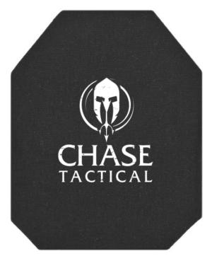 Chase Tactical Level IV Hard Armor Plates, Stand Alone, NIJ 0101.06 Certified, DEA Compliant, 10x12, Single Curve, Shooter Cut, 0.95in, 7.2 Lbs, CT-4S17-10x12-SC-SH