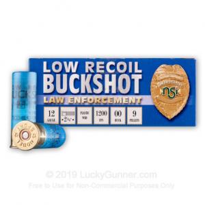 12 Gauge - 2-3/4" 9 Pellet 00 Buckshot - NSI Low Recoil - 10 Rounds