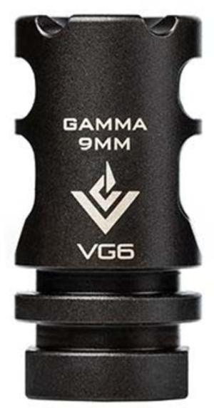 VG6 Precision Gamma Muzzle Device, AR-15, 9mm Luger, 1.75 in, 1/2x28, Nitride Black, APVG200027A