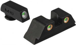 Meprolight Tru-Dot Night Sight Set for Glock 10mm & 45 ACP, Green Front/Orange Rear, 10222O
