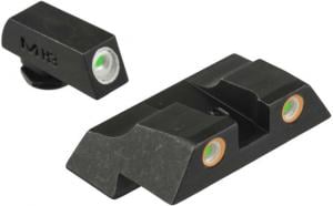 Meprolight Tru-Dot Night Sight Set for Glock G26 & G27, Green Front/Orange Rear, 10226O