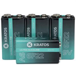Kratos Power High-Performance Ultra Alkaline 9V Batteries (4-Pack)