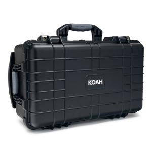 Koah Weatherproof Wheeled Hard Case with Customizable Foam (22 x 14 x 9 Inch) in Black