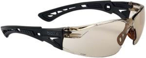 Bolle Rush+ Small Safety Glasses, Matte Black Frame, Copper BSSI Lens, PSSRUSPC142B