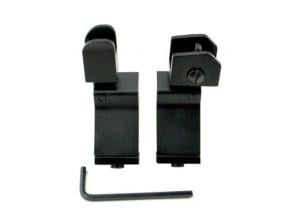 Sniper Rapid Transition AR-15 Style Flip Up Front & Rear Iron Sights Combo Set, 45 Degree Offset, Aluminum, Black MAFRS