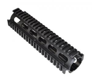 Sniper AR .308 2 Piece Drop-In Quad Rail Handguard, 8.75in, Triangle End Cap, DPMS Low Profile Pattern, Mid-Length, Black, M38ML