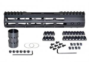 Presma AR-10 LR 308 Super Light M-LOK Series Free Float Handguards with Partial Top Rail, 10in DPMS Low Profile, Black, M38MP/L10