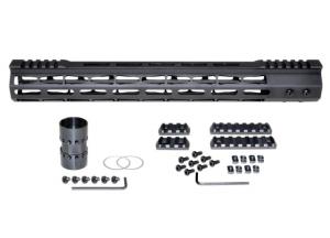 Presma AR-10 LR 308 Super Light M-LOK Series Free Float Handguards with Partial Top Rail, 15in DPMS Low Profile, Black, M38MP/L15