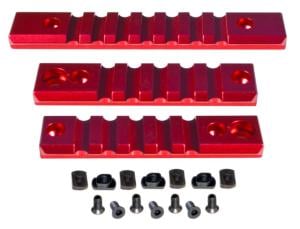 Presma 2 Pcs 5 Slot 1 7 Slot Picatinny Rail Section Kit for M-LOK Style Slots, with Sling Swivel Adapter, Red, RLMLK2-R