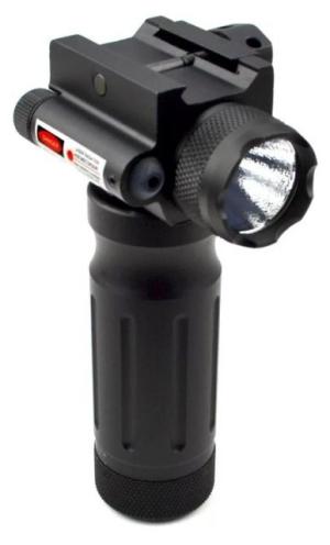 Sniper CREE Q5 LED 260 Lumens Flashlight with Red 5mw Laser Sight Combo and Holding System, Black, GPRL01