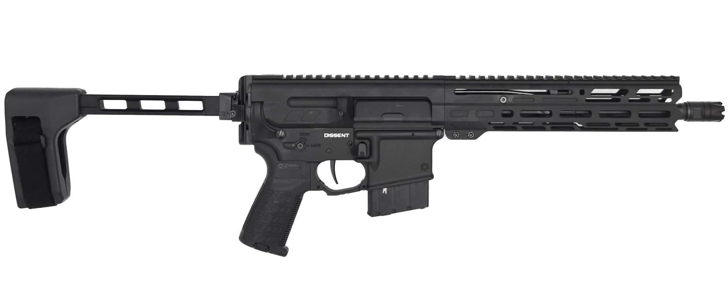 CMMG Dissent Mk4, .338 ARC, 10.5" Barrel, 1- 10rd Magazine, Black, Braced, Pistol
