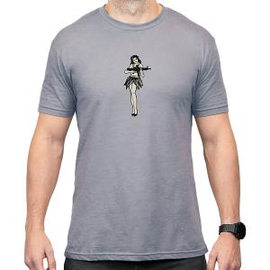 Magpul MAG1117-041-S Hula Girl CVC Stone Gray Heather Cotton/Polyester Short Sleeve Small 184500