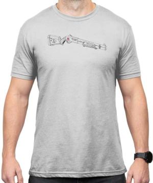 Magpul Industries SGA Blueprint T-Shirt - Men's, Stone Gray Heather, Short Sleeve, 2XL, MAG1278-041-2X