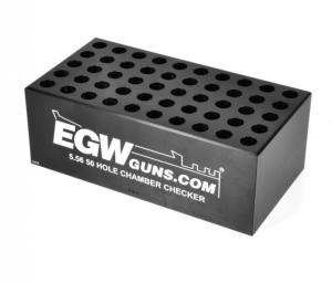 Evolution Gun Works Ammo Chamber Checker, 5.56 50-Hole, 6.2in, Aluminum, Matte Black Anodized, 70161