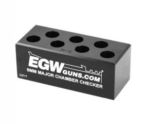 Evolution Gun Works Ammo Chamber Checker, 9 mm Major 7-hole, 6.2in, Aluminum, Matte Black Anodized, 70112