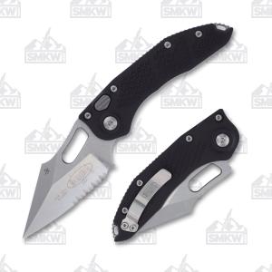Microtech Stitch S/E Stonewash Partially Serrated