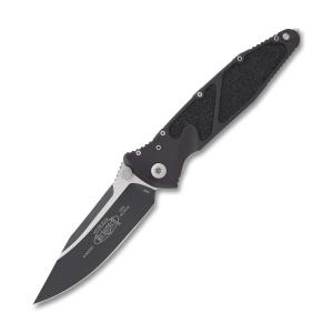 Microtech Socom Elite S/E Linerlock with Black 7075-T611 Aluminum Handle and Painted Black and Satin Finish M390 Stainless Steel Single-Edge Blade Model 160-1