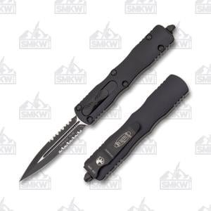 Microtech Dirac D/E Black Partially Serrated Dagger