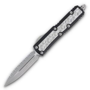 Microtech Daytona Out-the-Front Automatic Knife (Signature Series, F/S Stonewash D/E, Bubble Inlay)