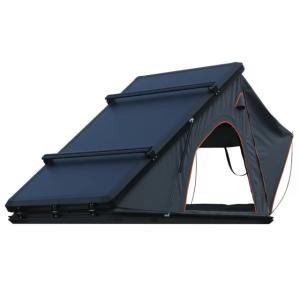 TRUSTMADE Scout Plus Triangle with Roof Rack Aluminum Car Rooftop Tent, Black and Grey, Medium, OR02RT04YZ-BlackGrey