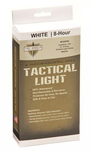 Tac Shield Tactical 8 Hour Light Stick, White, 10 Pack 03085W