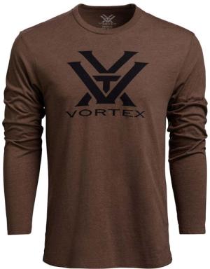 Vortex Core Logo LS T-Shirt - Men's, 2XL, Brown Heather, 221-02-BRH2X