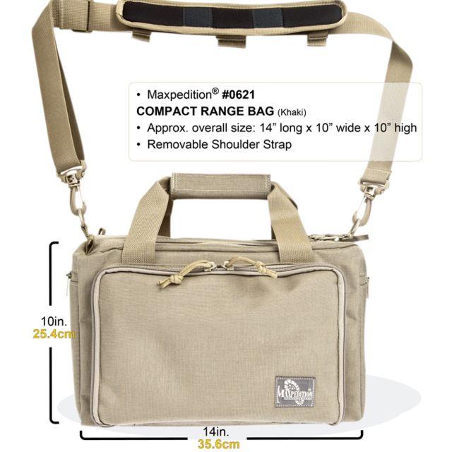 Maxpedition Compact Range Bag w/ Removable Shoulder Strap & Ammo Tote, Black 0621B
