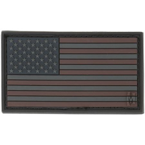 Maxpedition Gear USA1X 1 7/8 x 1 1/8 Inch, Black, Dark Red, Dark Blue and Dark Gray USA Flag Patch - Stealth