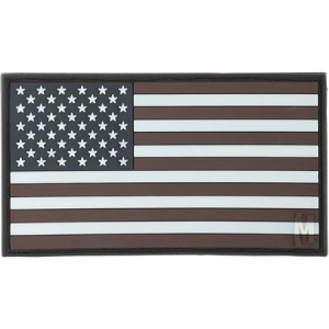 Maxpedition Gear USA2Z 3 1/4 x 1 7/8 Inch, Black, Dark Red, Dark Blue and White USA Flag Patch - GLOW