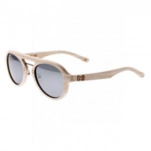 Earth Wood Sunglasses Cruz Polarized Sunglasses, White/Silver, ESG023SL