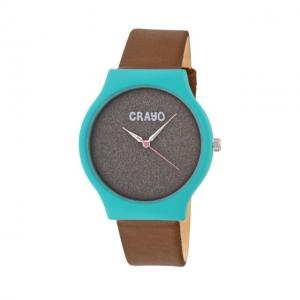 Crayo Crayo Glitter Strap Watch, Teal/Brown, CRACR4505
