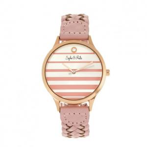 Sophie And Freda Tucson Leather-Band Watch w/ Swarovski Crystals, Rose Gold/Pink, One Size, SAFSF4506