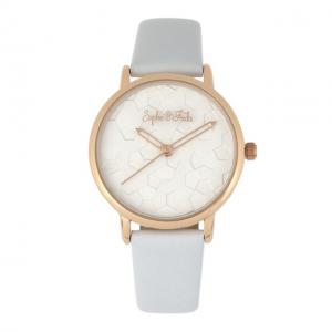 Sophie And Freda Breckenridge Leather-Band Watch, Rose Gold/White, One Size, SAFSF4706