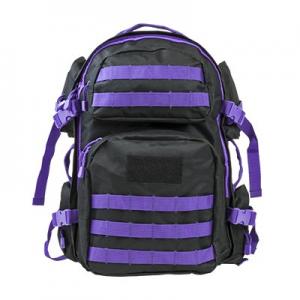NcStar Tactical Backpack with 10in x 12in  Ballistic Panel Black with Purple Trim