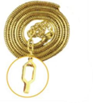 HERO'S PRIDE Whistle Chain w/ Epaulette Clasp, Gold, 4014G
