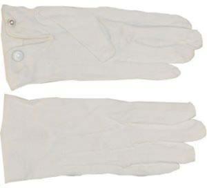 HERO'S PRIDE Parade Slip-on Gloves - Nylon Stretch W/ Raised Pointing - White - 8782W-M1