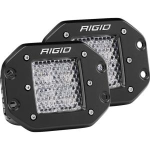 Rigid Industries D-Series PRO - Flush Mount - Diffused - Pair - Black, 212513
