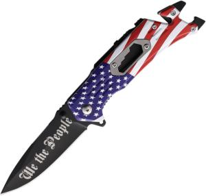 S-TEC American Flag Linerlock A/O Knife, T2702