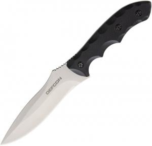 Defcon Hydra Fixed Blade D2 Satin Coated, Fixed Blade Knife, 5.5in, D2 Tool Steel, Black, G10 Handle, TD002SL